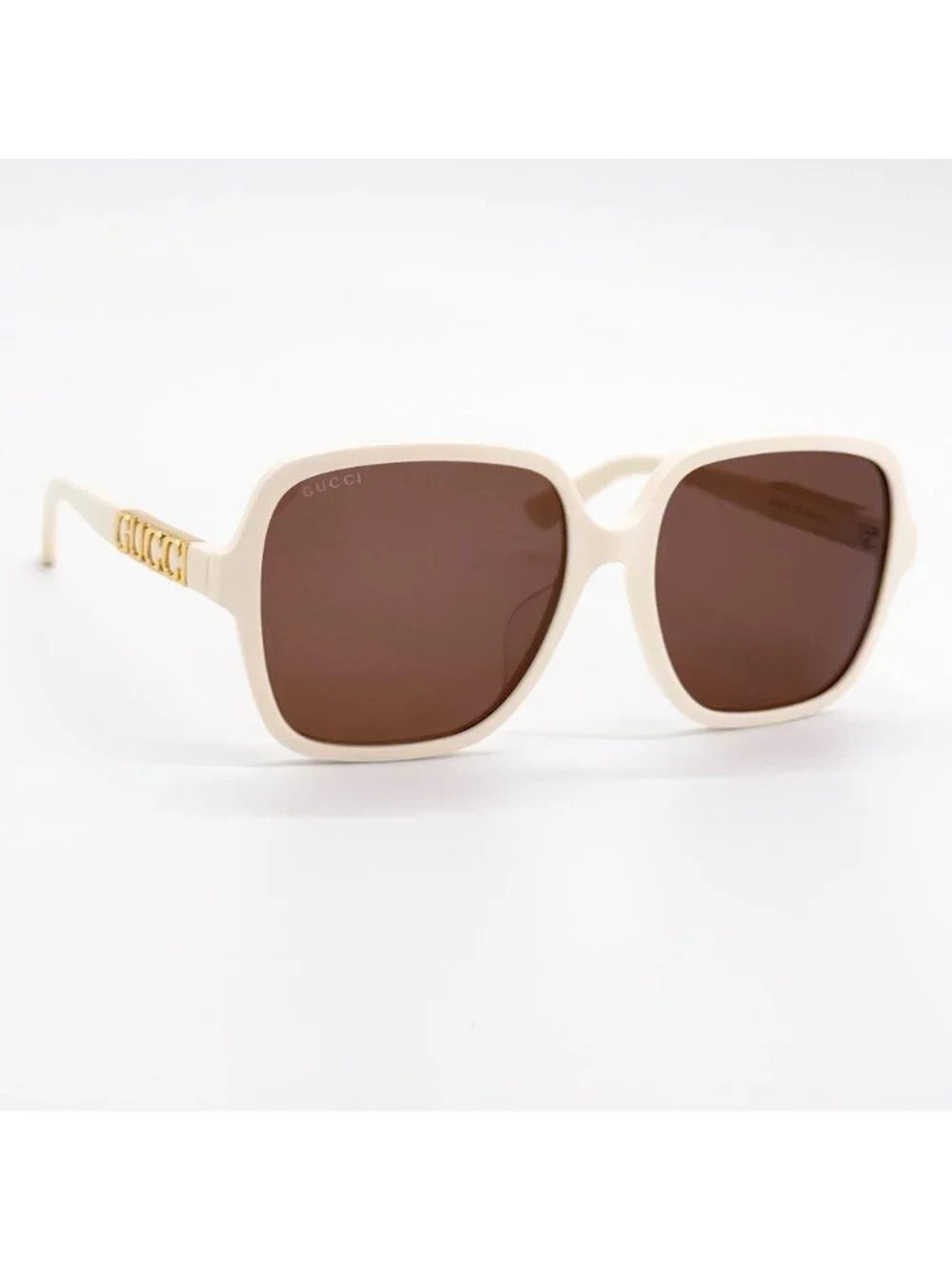 New Gucci White Brown Square Women Sunglasses GG1189SA 005